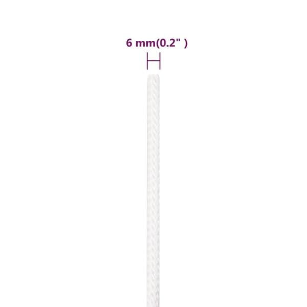 vidaXL Båtlina helvit 6 mm 25 m polypropylen Vit