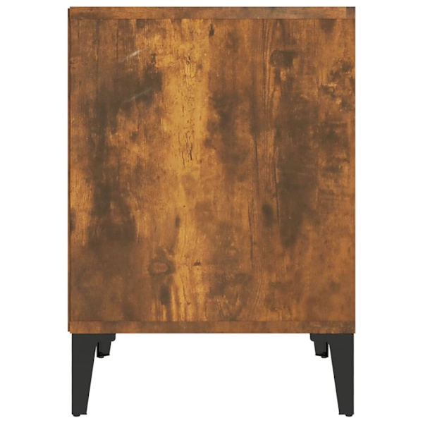 vidaXL Sängbord Rökfärgad ek 40x35x50 cm Brun