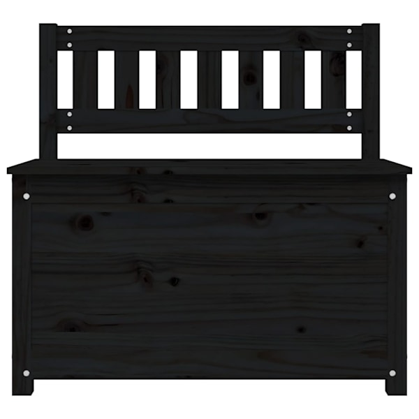 vidaXL Bänk svart 80x41x77 cm massiv furu Svart