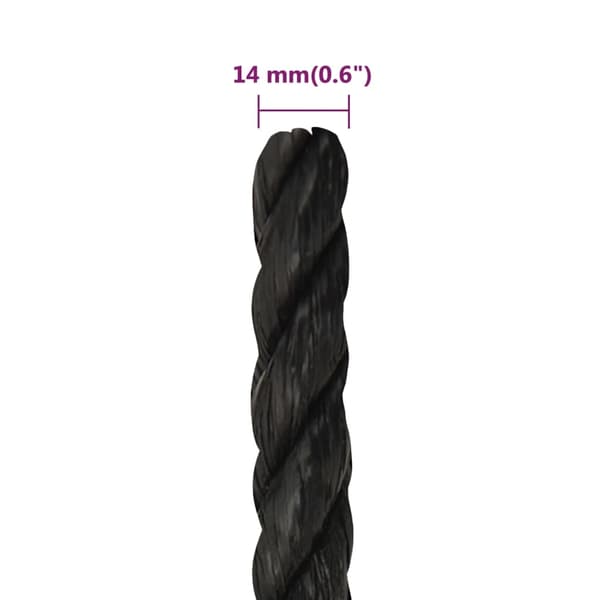 vidaXL Rep svart 14 mm 50 m polypropen art
