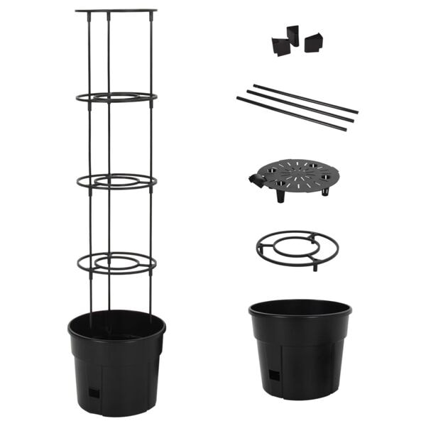 vidaXL Kruka för tomatplanta Ø29,5x115 cm polypropylen Antracit