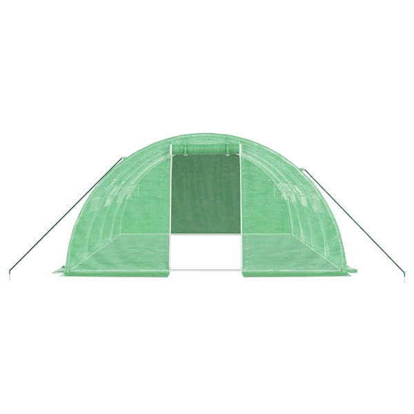 vidaXL Växthus med stålram grön 16 m² 4x4x2 m Grön