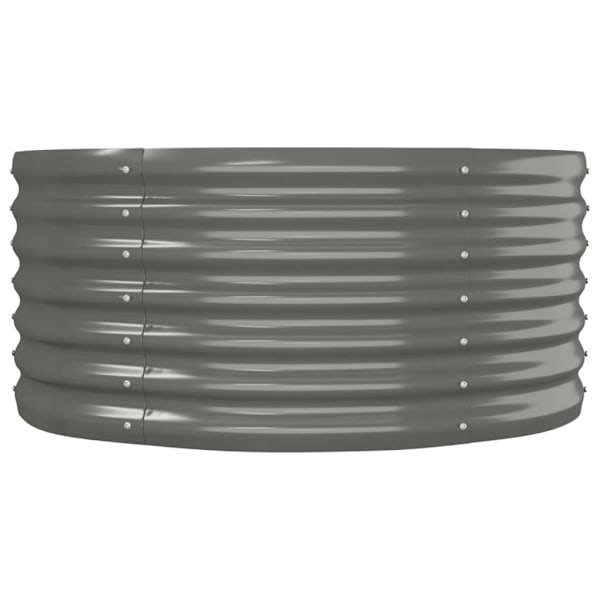vidaXL Odlingslåda pulverlackerat stål 152x80x36 cm grå Grå