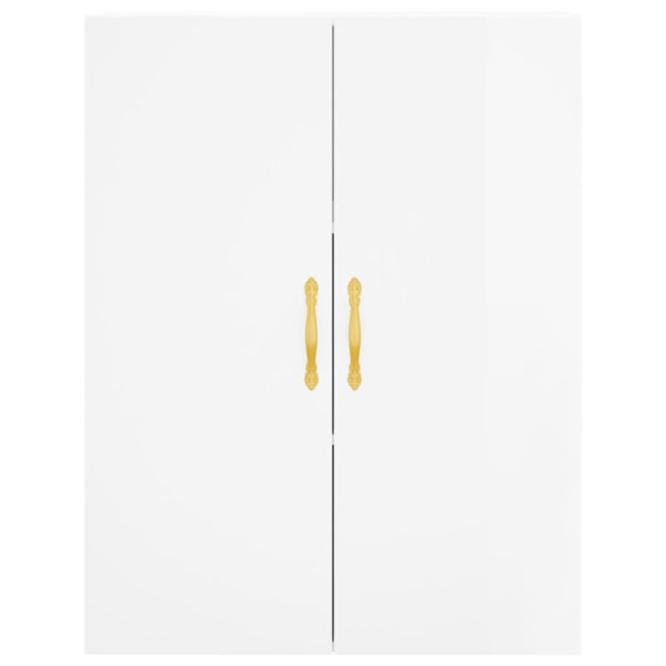 vidaXL Högskåp högglans vit 69,5x34x180 cm konstruerat trä Vit
