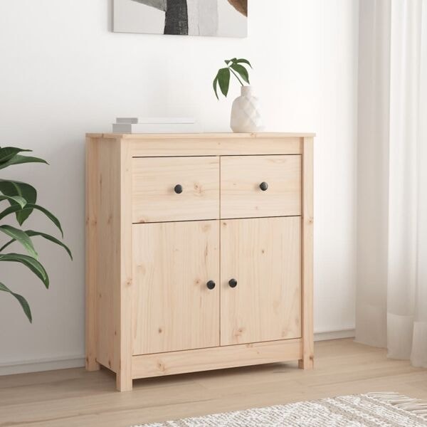 vidaXL Skänk 70x35x80 cm massiv furu Brun
