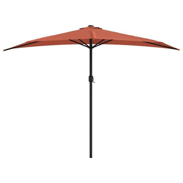vidaXL Balkongparasoll aluminiumstång terrakotta 300x155x223 cm halv Brun