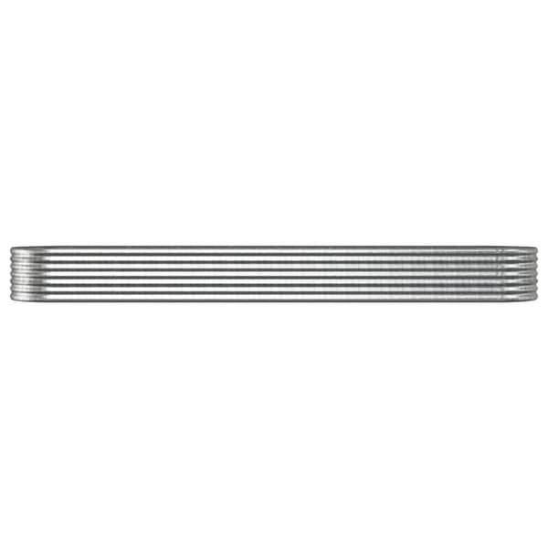 vidaXL Odlingslåda pulverlackerat stål 368x80x36 cm silver Silver