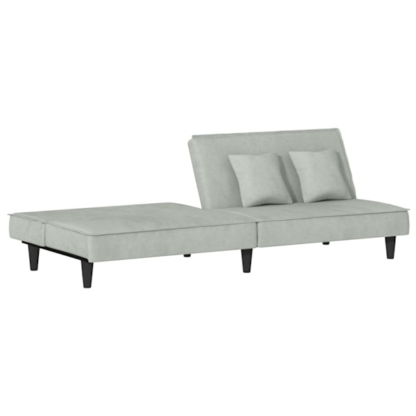 vidaXL Bäddsoffa ljusgrå sammet Grå