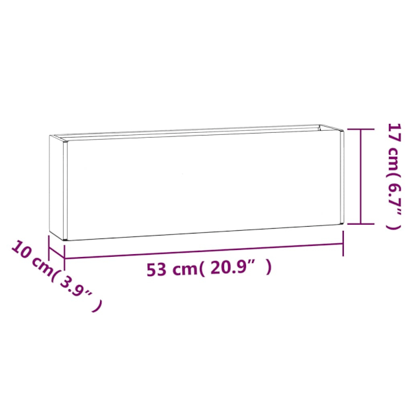 vidaXL Odlingslådor för vägg 2 st rosttrögt stål 53x10x17 cm Brun