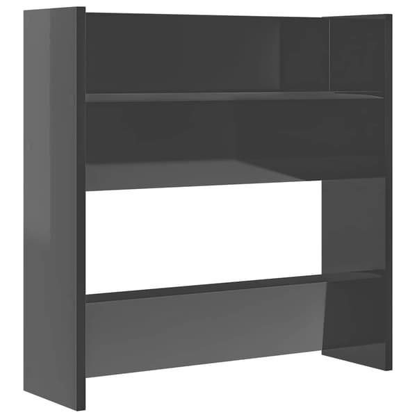 vidaXL Väggmonterat skoställ 2 st grå högglans 60x18x60 cm konstr trä grå