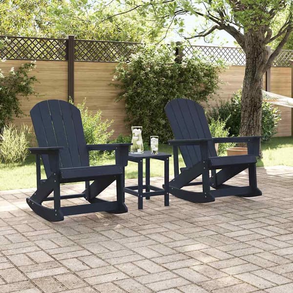 vidaXL Adirondack Gungstolar 2 st Mörkblå HDPE Marinblå