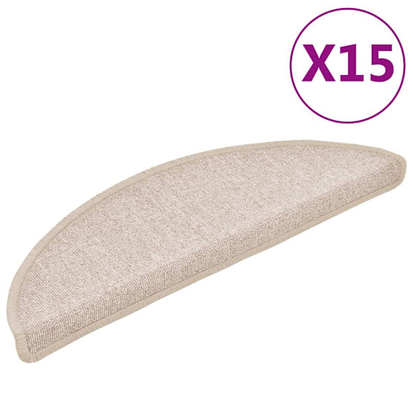 vidaXL Trappstegsmattor 15 st taupe 56x17x3 cm Taupe