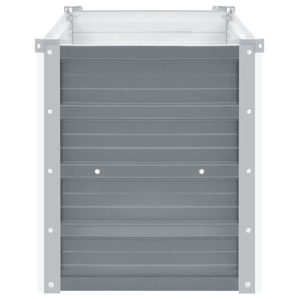 vidaXL Odlingslåda upphöjd galvaniserat stål 100x40x45 cm grå grå