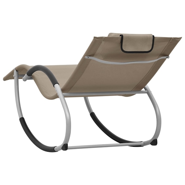vidaXL Solsäng med kudde taupe textilene grå