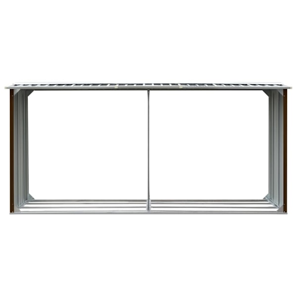 vidaXL Vedskjul i galvaniserat stål 330x92x153 cm brun Brun