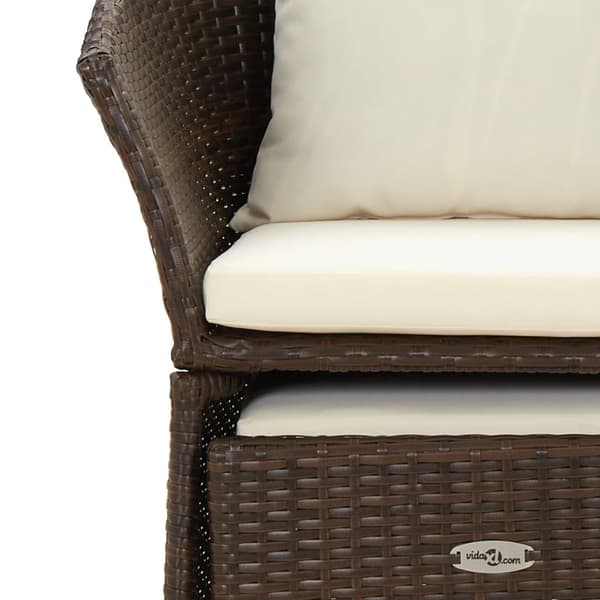 vidaXL Loungegrupp med dynor 2 delar brun konstrotting Brun