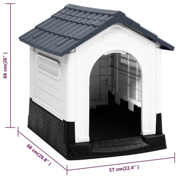 vidaXL Hundkoja grå 57x68x66 cm polypropylen Grå