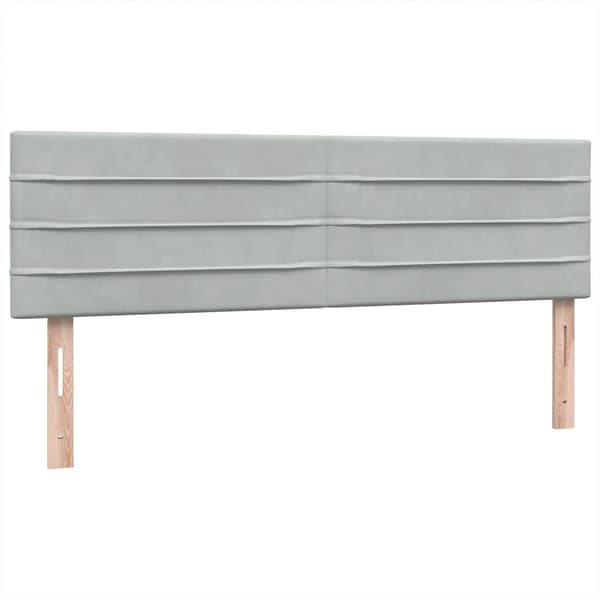 vidaXL Ramsäng med madrass ljusgrå 160x220 cm sammet Grå