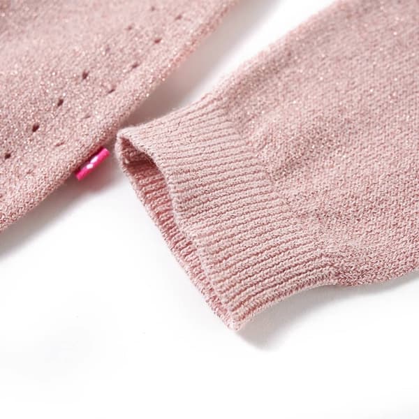 vidaXL Stickad kofta för barn mjuk rosa 116 Rosa