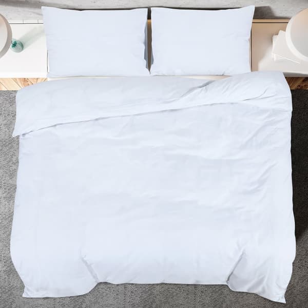 vidaXL Bäddset vit 135x200 cm bomull Vit