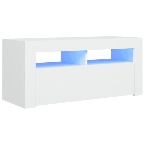 vidaXL TV-bänk med LED-belysning vit 90x35x40 cm Vit