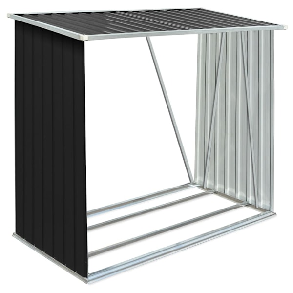 vidaXL Vedskjul galvaniserat stål 163x83x154 cm antracit Antracit