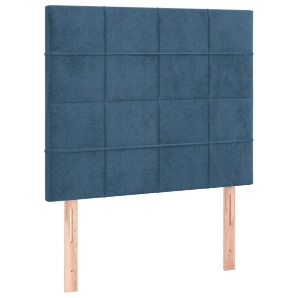 vidaXL Ramsäng med madrass mörkblå 90x190 cm sammet Blå