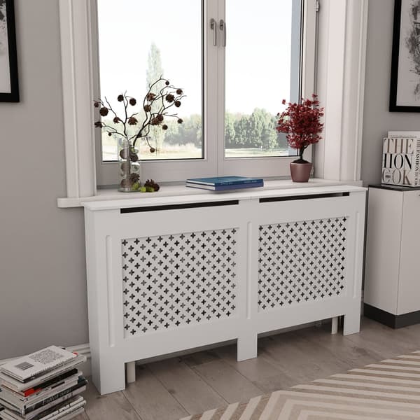 vidaXL Elementskydd 2 st vit 152x19x81,5 cm MDF Vit