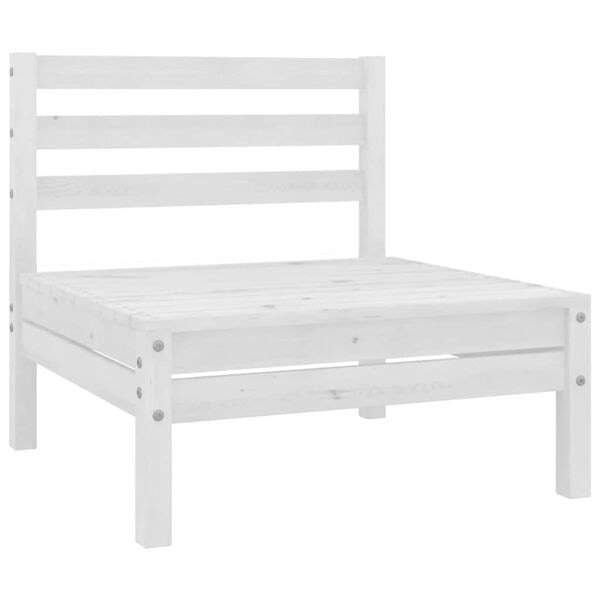 vidaXL Mittensoffa vit massiv furu Vit