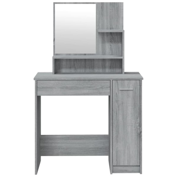vidaXL Sminkbord med spegel grå sonoma 86,5x35x136 cm Grå