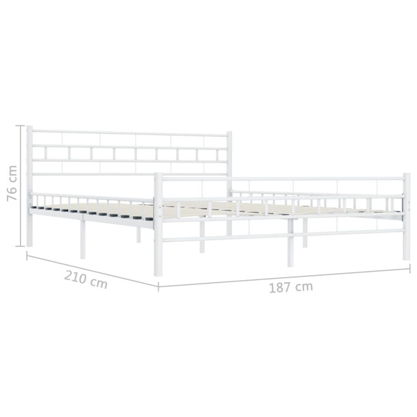 vidaXL Sängram vit metall 180x200 cm Vit
