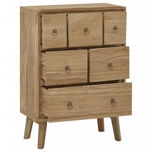 vidaXL Byrå 56x30x80 cm massiv teak Brun