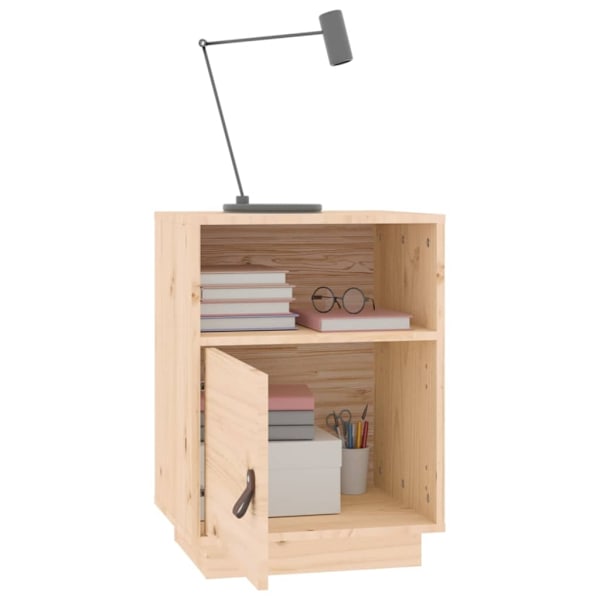 vidaXL Sängbord 40x34x55 cm massiv furu Brun