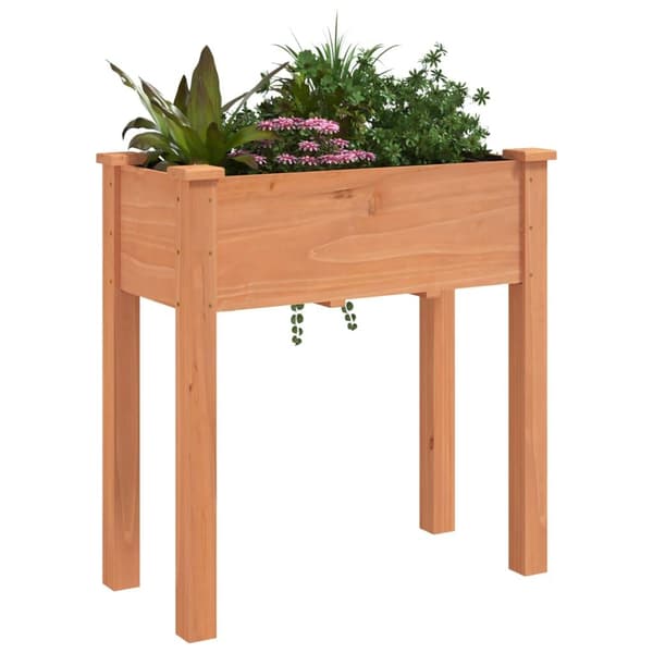vidaXL Odlingslåda med foder brun 71x37x76 cm massivt granträ Brun