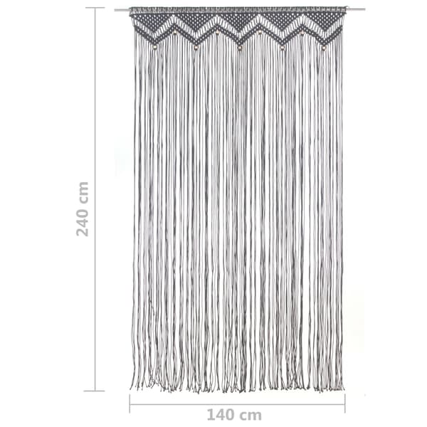 vidaXL Gardin makramé antracit 140x240 cm bomull Antracit