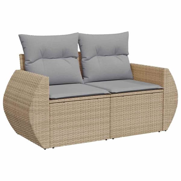 vidaXL Trädgårdsoffset 13 st Beige konstrotting Beige