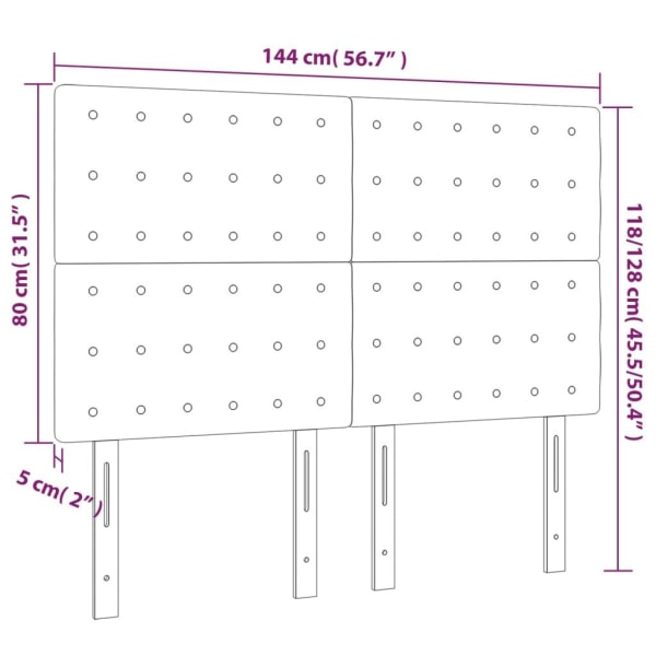 vidaXL Huvudgavlar 4 st mörkgrå 72x5x78/88 cm sammet Grå