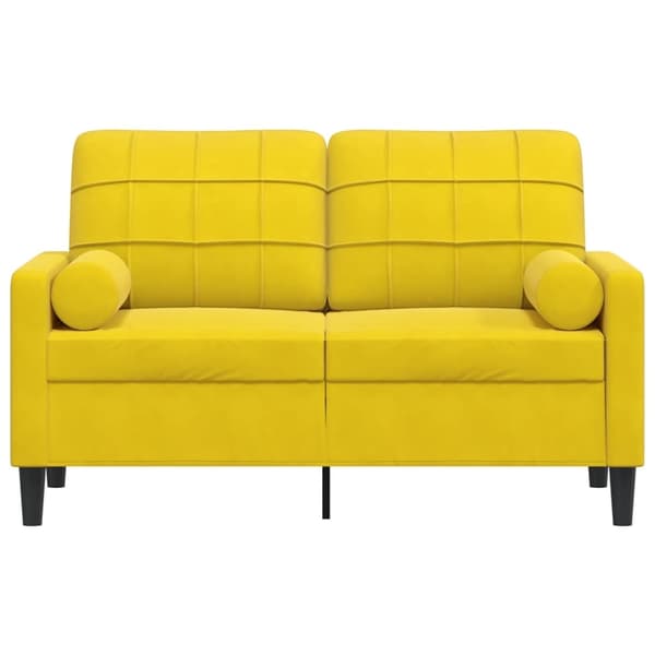 vidaXL 2-sitssoffa med prydnadskuddar gul 120 cm sammet Gul