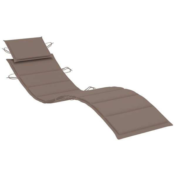 vidaXL Solsäng med bord och dyna massivt akaciaträ Taupe