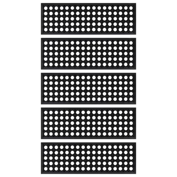 vidaXL Trappstegsmattor 5 st 25x75 cm gummi Svart
