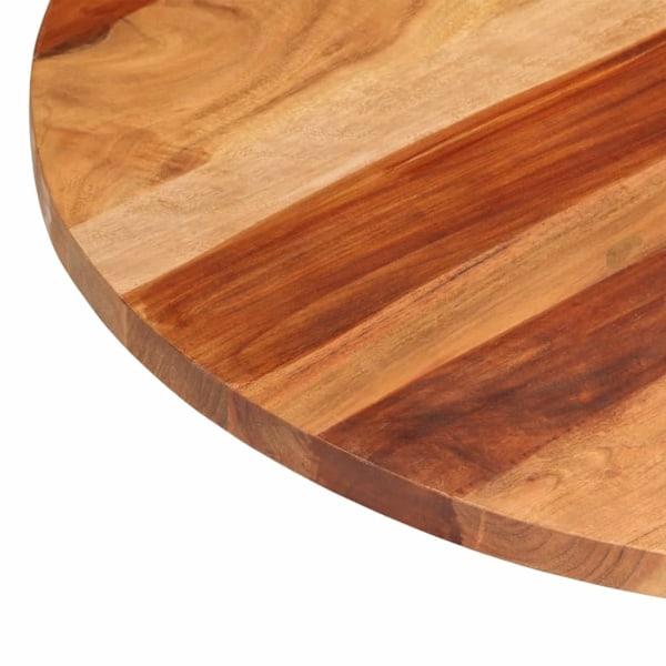 vidaXL Bordsskiva massivt akaciaträ rund 25-27 mm 80 cm Brun