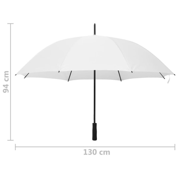 vidaXL Paraply vit 130cm Vit