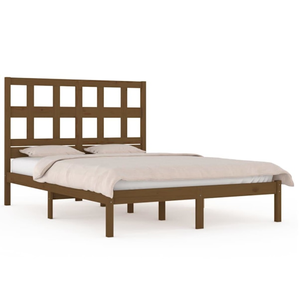 vidaXL Sängram honungsbrun massiv furu 120x200 cm enkelsäng Brun