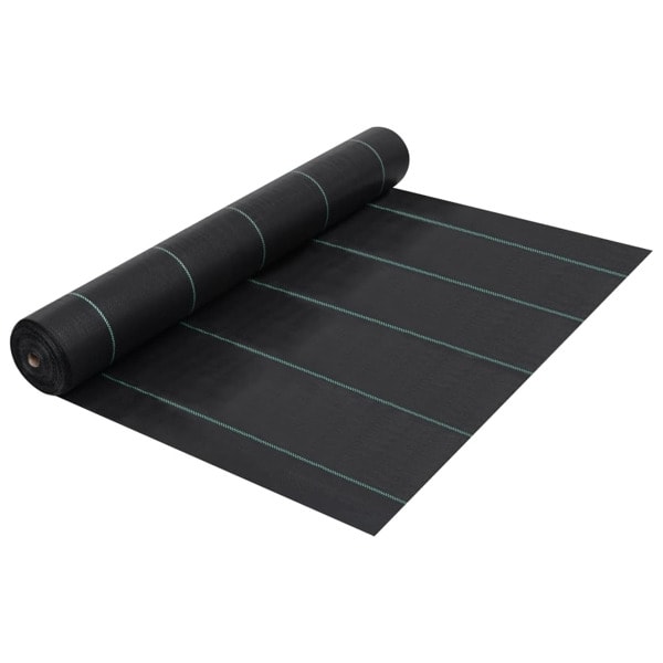vidaXL Ogräsmatta svart 1x25 m PP Svart