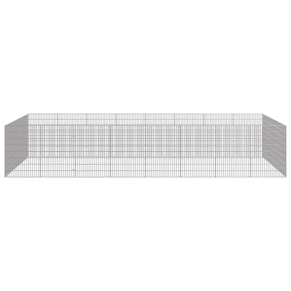 vidaXL Husdjursbur 24-panel 54x80 cm galvaniserat järn Silver