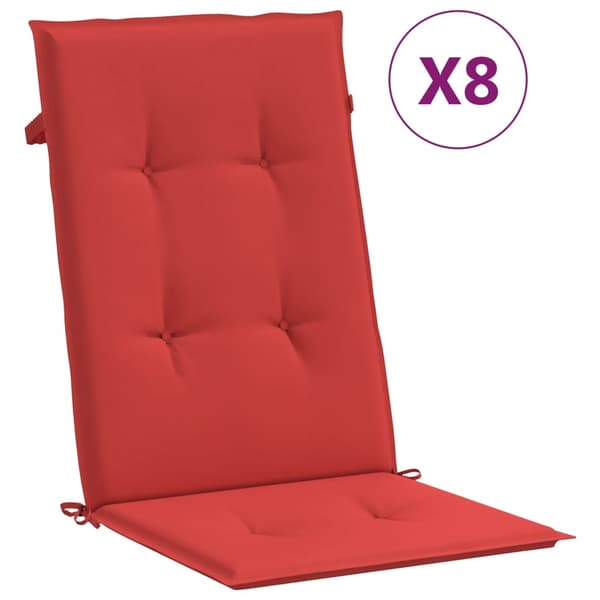 vidaXL Fällbara fåtöljer med dynor, 8 st, massivt trä, teak Brun