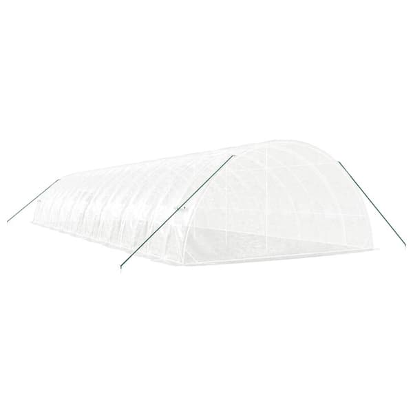 vidaXL Växthus med stålram vit 108 m² 18x6x2,85 m Vit