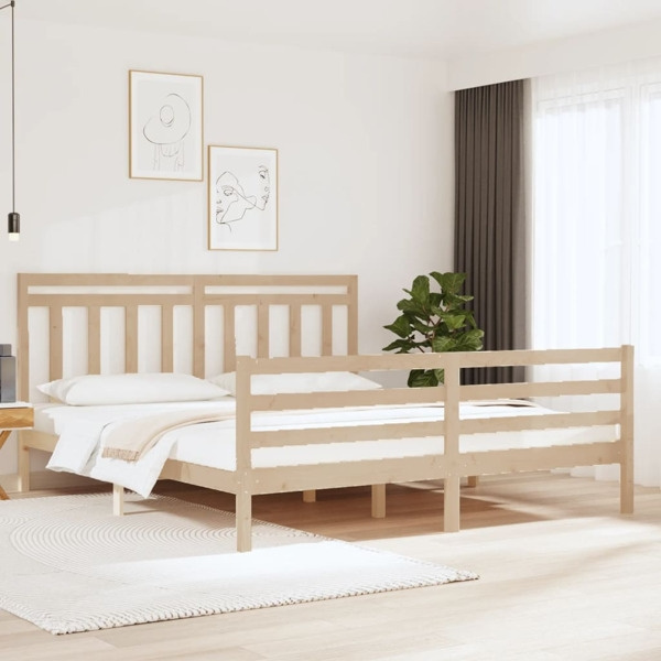 vidaXL Sängram massivt trä 180x200 cm Brun