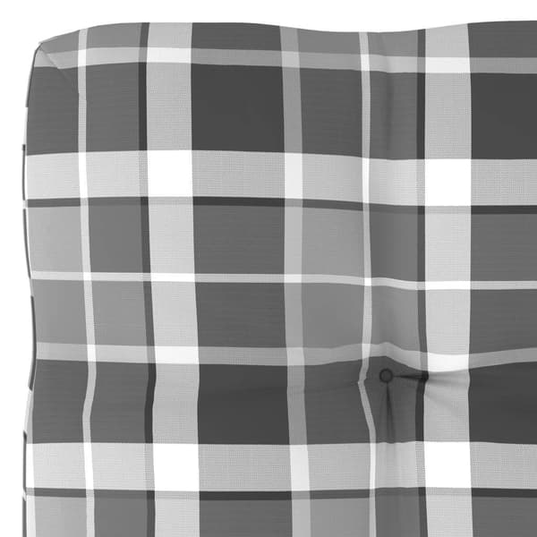 vidaXL Palldyna grårutig 80x80x12 cm tyg multifärg