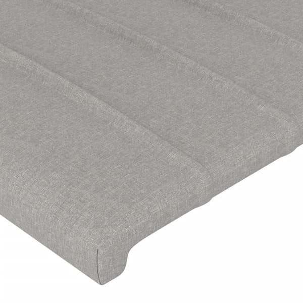 vidaXL Sänggavel LED ljusgrå 103x16x118/128 cm tyg Grå